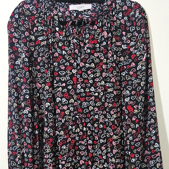 Loft Heart Tie Neck Swing Dress - Picture 5 of 6